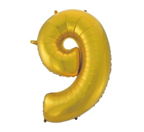 Balon cyfra 9 złota 45'' 92cm | FG-C85Z9