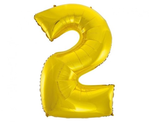 Balon foliowy B&C Cyfra 2 złota 92 cm AA FG-C85Z2