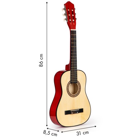 Gitara dla dzieci ECOTOYS 6 strun drewniana 86x31x8,5 cm solidna