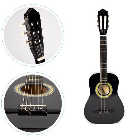 Gitara dla dzieci duża 6 strun drewniana ECOTOYS z możliwością strojenia