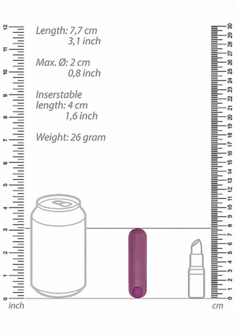 10 Speed Rechargeable Bullet Purple – Mini wibrator 10 trybów