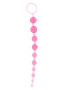 Koraliki analne ToyJoy Thai Toy Beads różowe 30 cm kulki 2,5 cm