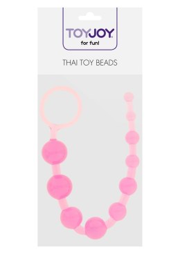 Koraliki analne ToyJoy Thai Toy Beads różowe 30 cm kulki 2,5 cm