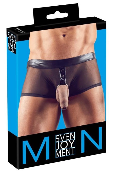 Męskie Spodnie z Pierścieniem Cock Ring XL Wet Look Powernet