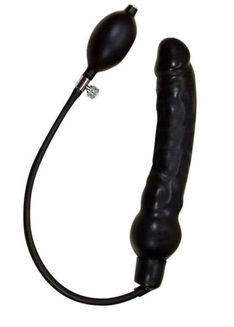 Nadmuchiwane czarne dildo penis z lateksu 25 cm
