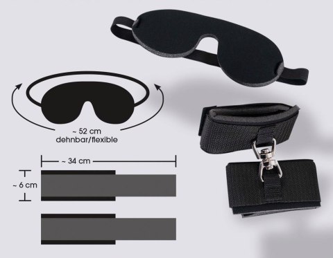 Mini zestaw BDSM kajdanki opaska na oczy bondage regulowane