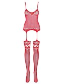 Bodystocking F214 czerwone Obsessive S/M/L