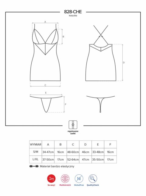 Czarny sex komplet koszulka stringi obsessive s/m
