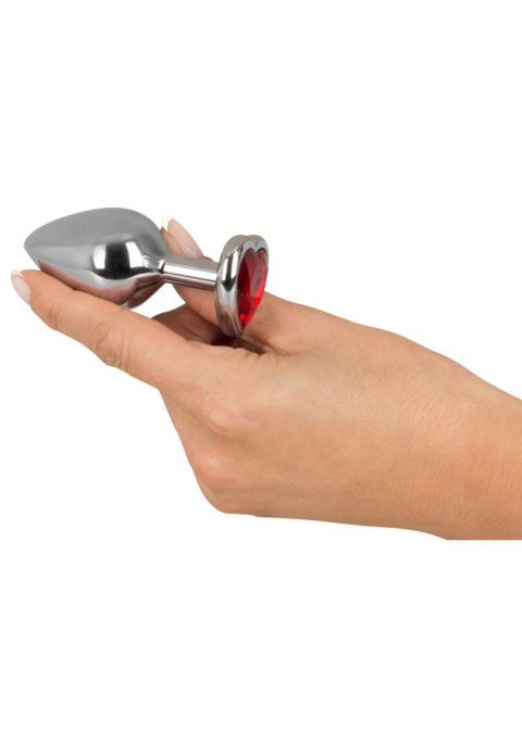 Ozdobny korek analny z sercem kryształek plug 8cm