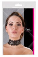Naszyjnik obroża choker haftowany z kamykami czarny