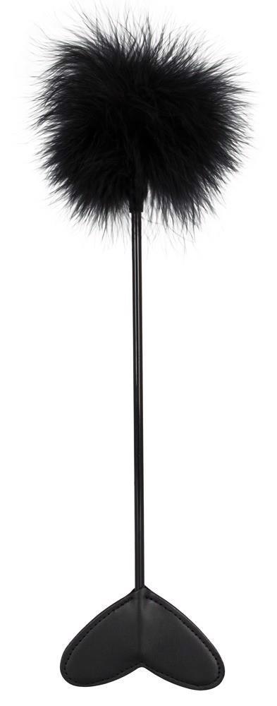 Piórko BDSM miotełka klapka 2w1 szpicruta serce 25 cm