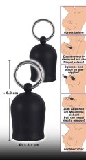Silikonowe pompki do sutków próżniowe BDSM czarne regulowane