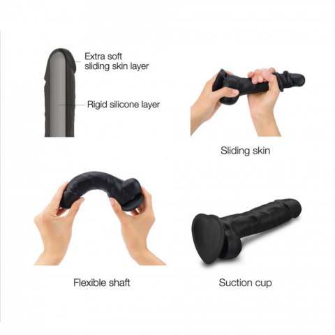 Dildo realistyczne sliding skin Black S