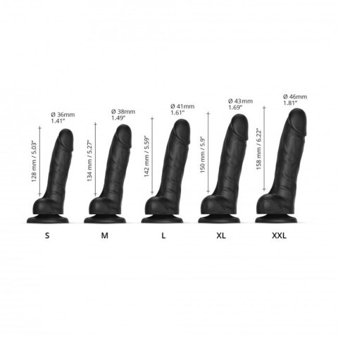 Dildo realistyczne sliding skin Black S