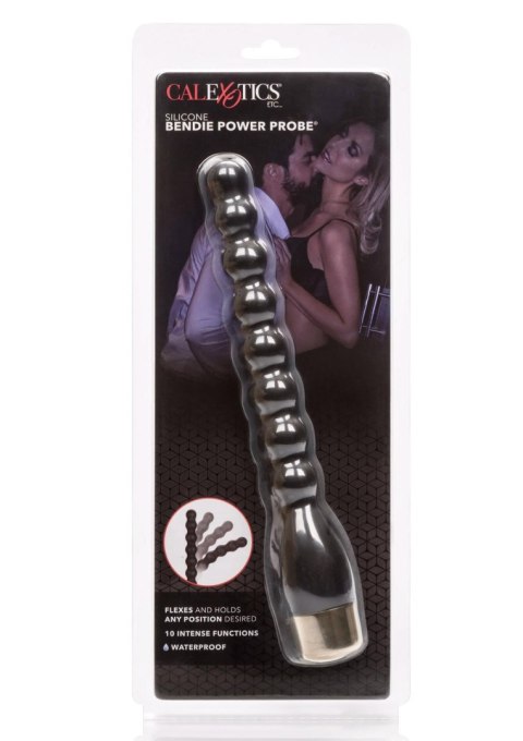 Czarny wibrujący plug analny różdżka koraliki
