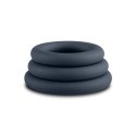 3-Piece Cock Ring Set Grey – silikonowe pierścienie 3 rozmiary
