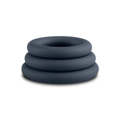 3-Piece Cock Ring Set Grey – silikonowe pierścienie 3 rozmiary