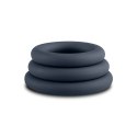 3-Piece Cock Ring Set Grey – silikonowe pierścienie 3 rozmiary