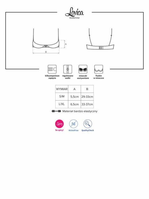 Lovica półbiustonosz czerwony L/XL Obsessive