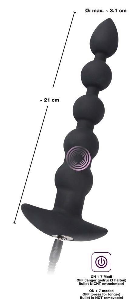 Wibrujące koraliki kulki analne sonda 7trybów 21cm