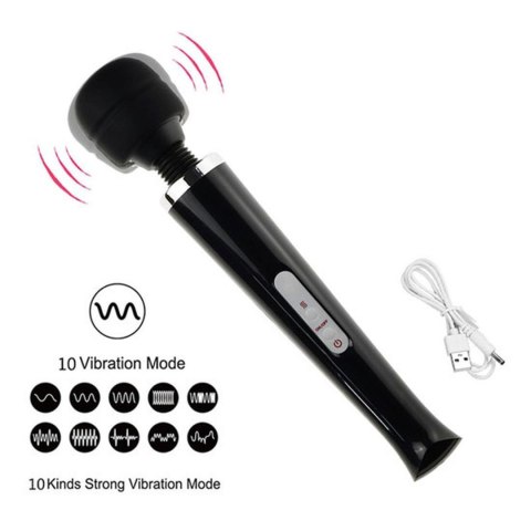 MASAŻER ŁECHTACZKI MAGIC WAND WIBRATOR 10 TRYBÓW USB SILIKONOWY