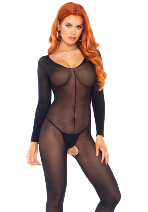 Bielizna-SHEER LONG SLEEVES BODYSTOCKING OS