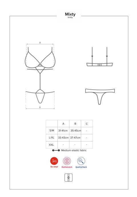 Prezent DZIEŃ KOBIET Erotyczne koronkowe sex body obsessive l/xl