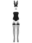 Kostium króliczek bunny Obsessive S/M body maska czarny zestaw