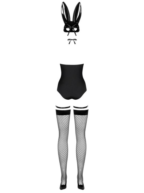 Kostium króliczek bunny Obsessive S/M body maska czarny zestaw
