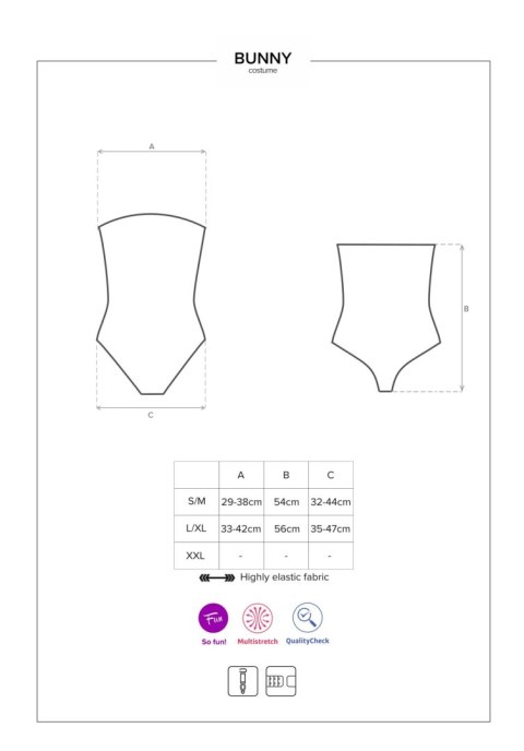 Kostium króliczek bunny Obsessive S/M body maska czarny zestaw