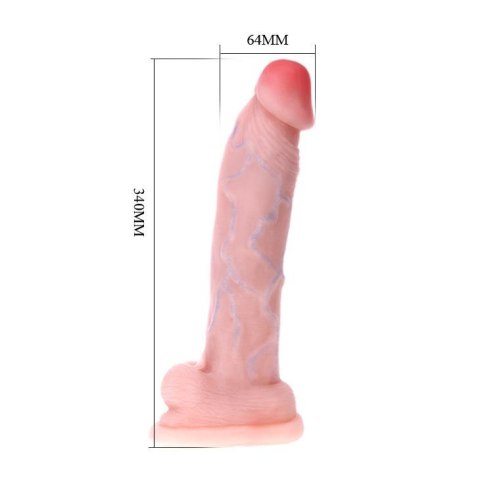 Duże realistyczne dildo 34 cm z przyssawką i wibracją TPR
