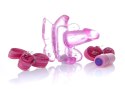 Masażer łechtaczki na paskach wibrujący penis 6cm
