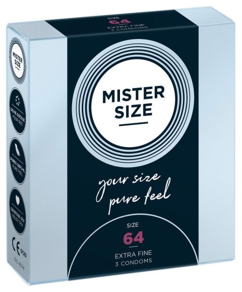 Mister Size 64 mm Prezerwatywy 3 szt Ultra Cienkie Lateks