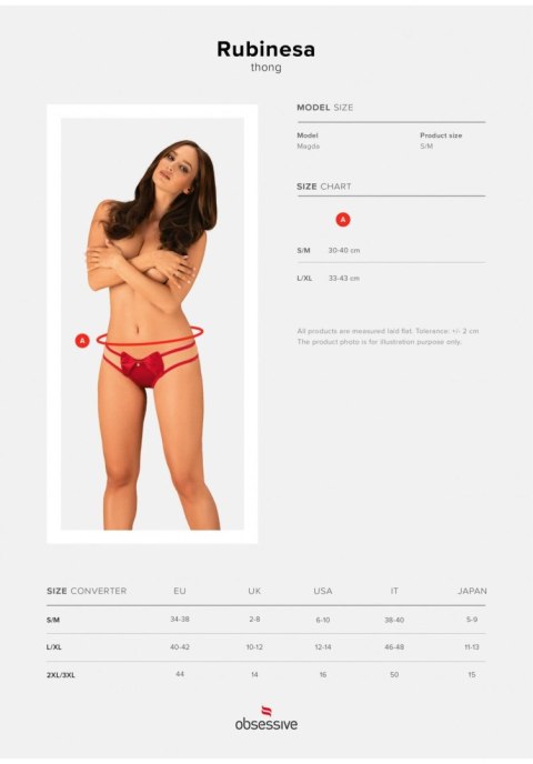 Erotyczne stringi z kokardą obsessive rubinesa lxl
