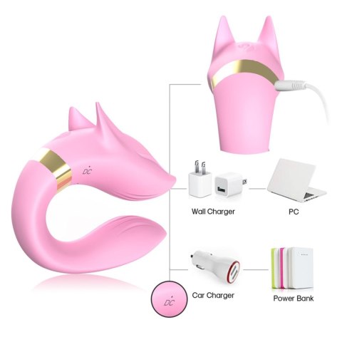 Wibrator Dla Par Punkt G Łechtaczka 9 Trybów USB Różowy
