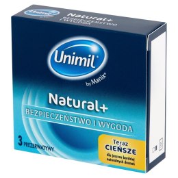 Prezerwatywy UNIMIL Natural+ 3 szt ultra cienkie 53 mm