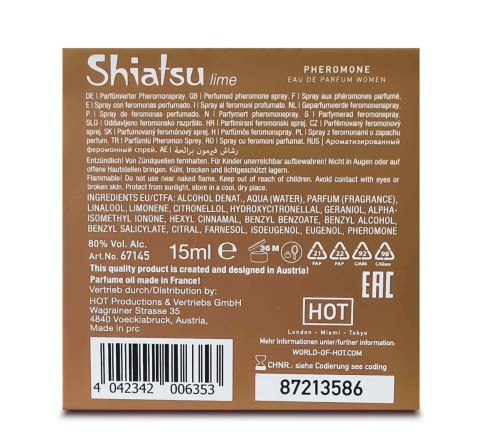 Perfumy z feromonami dla kobiet lime 15 ml Hot SHIATSU