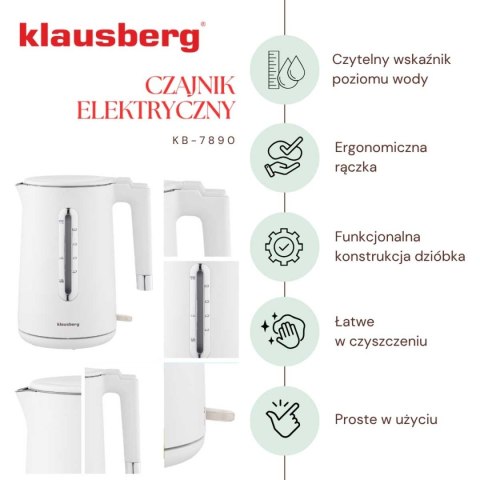 CZAJNIK ELEKTRYCZNY 1,7L KLAUSBERG KB-7890 BIAŁY