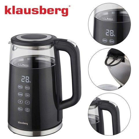 CZAJNIK ELEKTRYCZNY 1,7L KLAUSBERG KB-7894 LED REULACJA TEMPERATURY