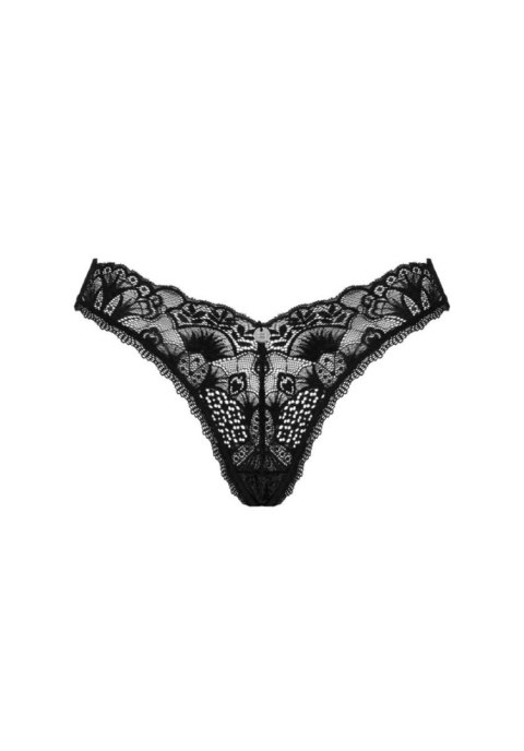 Stringi czarne koronkowe Donna Dream XL/2XL - Bielizna damska Obsessive