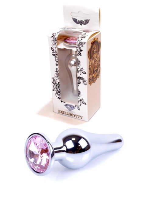 Stalowy korek analny wąski plug metal diament 9cm