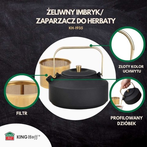 ZAPARZACZ ŻELIWNY IMBRYK 1L Z FILTREM KINGHOFF KH-1935