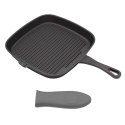 PATELNIA GRILLOWA ŻELIWNA 24cm Z SILIKONOWĄ NAKŁADKĄ 2668