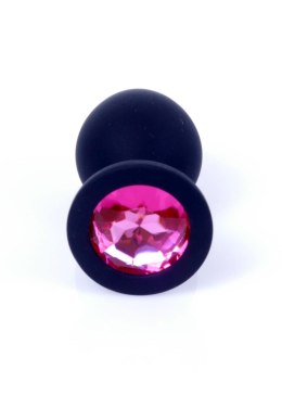 Korek analny silikonowy Boss Series z kryształkiem 8 cm Ø 3,5 cm