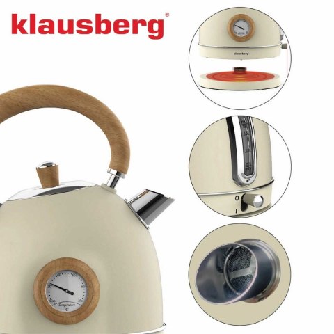 CZAJNIK ELEKTRYCZNY 1,8L Z TERMOMETREM KLAUSBERG KB-7906 RETRO